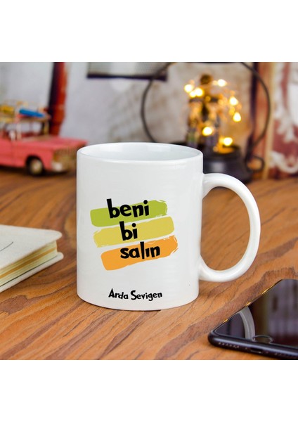 Kişiye Özel beni Bi Salın Temalı seramik Kupa Bardak