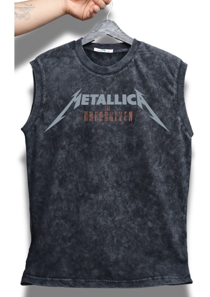 Metallica The Unforgiven Sırt Baskılı Yıkamalı Kolsuz Tişört, Unisex Rock Band Sıfır Kollu Atlet fiyatları