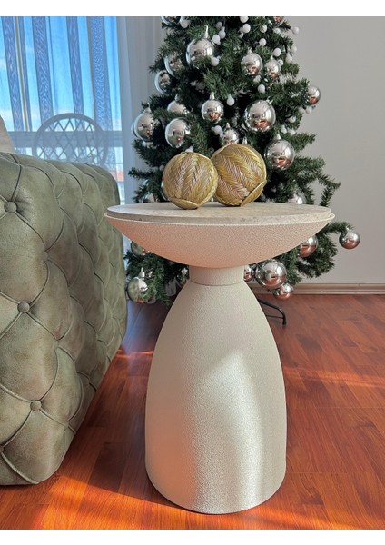 Bowl Modern Yan Sehpa Mantar Bohem Sunta Tabla Alüminyum Gövde 53 x 42 cm Minimalist Demonte fiyatları