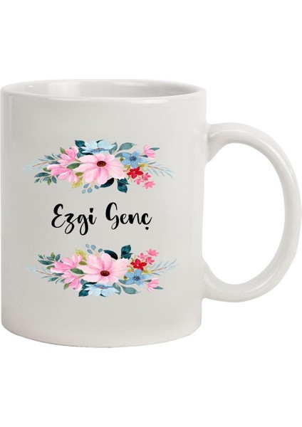 Kişiye Özel Çiçek Desenli Seramik Kupa Bardak fiyatları