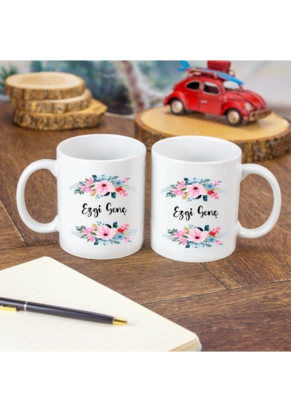Kişiye Özel Çiçek Desenli Seramik Kupa Bardak modelleri