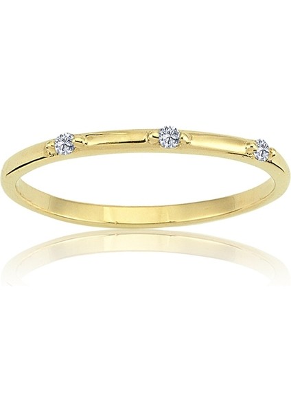 Gümüş Yüzük - Üç Taş Minimal Evlilik Alyansı-925 Ayar Üç Taş Gümüş Hediye Yüzük-Gümüş Alyans Yüzük