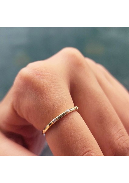 Gümüş Yüzük - Üç Taş Minimal Evlilik Alyansı-925 Ayar Üç Taş Gümüş Hediye Yüzük-Gümüş Alyans Yüzük modelleri