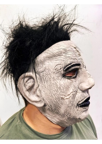 Siyah Saçlı Michael Myers Lateks Yüze Tam Yapışan Et Maske Korku Maskesi fiyatları