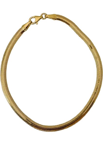 Agakulche Italyan Ezme Balık Sırtı 3,30 mm Altın Bileklik