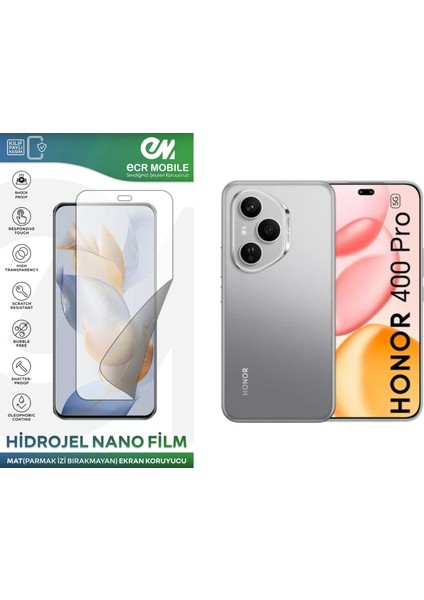Honor 400 Pro ile Uyumlu Hidrojel Nano Ekran Koruyucu Film Mat(Tempered Cam Değildir!)