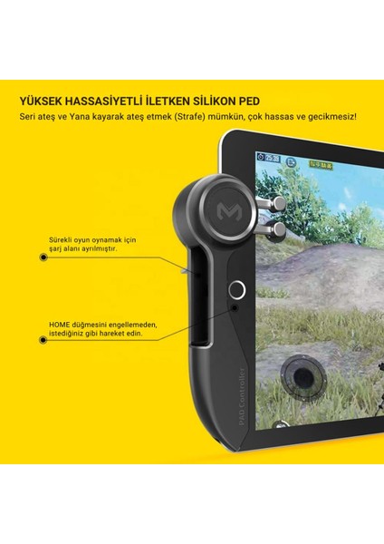 Tüm Tabletler Için Profesyonel 6 Parmak Tetik Seti Tablet Oyun Kolu iPad Tablet Mobile Joystick indirimleri