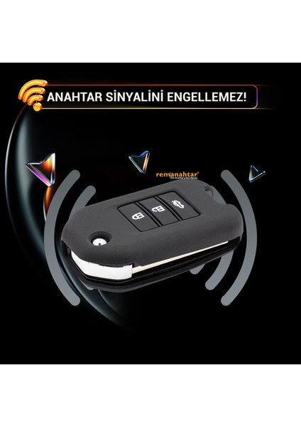 Accord Civic 3 Buton Sustalı Silikon Anahtar Kılıfı - Siyah fırsatları