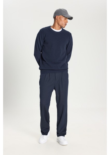 Pamuklu Standart Fit Normal Kesim Bisiklet Yaka Jakarlı Triko Kazak modelleri