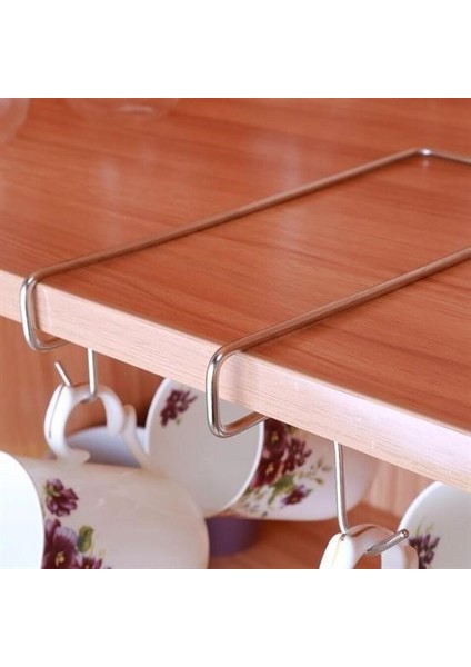 Desdesign 10 Kancalı Fincan Kupa Bardak Askısı Bardaklık Raf Organizer