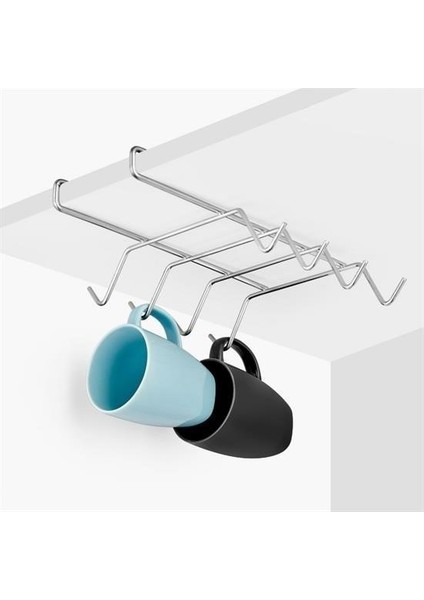 Desdesign 10 Kancalı Fincan Kupa Bardak Askısı Bardaklık Raf Organizer