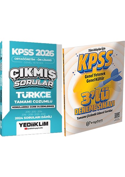 Kpss 2026 Ortaöğretim-Önlisans Türkçe Konularına Göre Çıkmış Sorular + 3lü Deneme Hediye