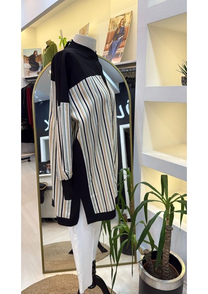 Ekose Desenli Siyah Camal Tunik 6652