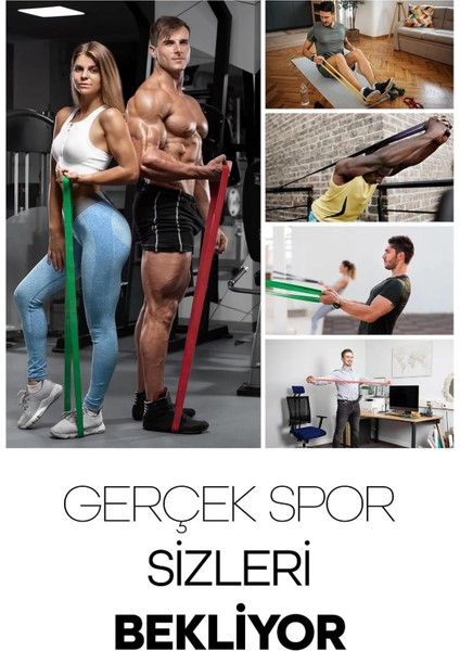 15 kg Direnç Bandı Kırmızı Fitness Lastiği Kas Geliştirme Pilates Egzersiz Bandı Orta Sert