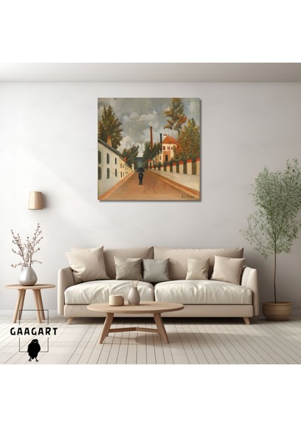 Kare Kanvas Tablo Ünlü Eserler Henri Rousseau-Vue Des Environs De Paris (Circa 1900)