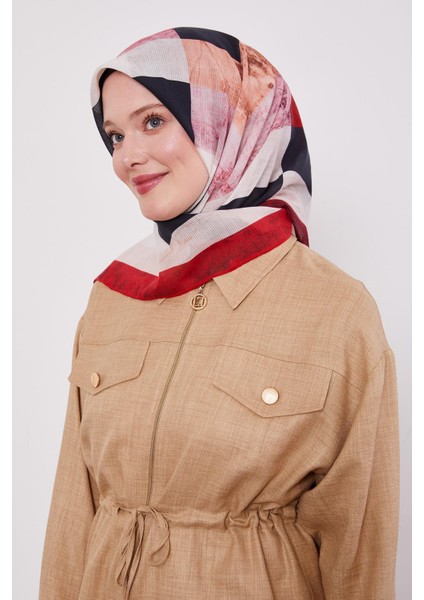 Bordo Çizgi Desen Pamuk Eşarp fiyatları