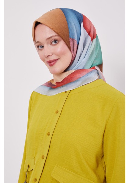 Mavi Çizgi Desen Pamuk Eşarp fiyatları