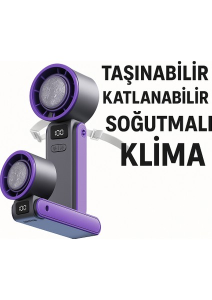 3600MAH USB Sarjli El Tipi Vantilator – Ice Cool Teknoloji, 100 Kademeli Hız, Cift Etkili Soğutma
