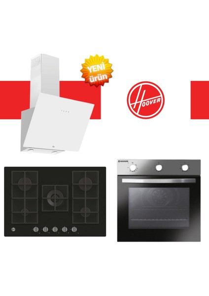 Siena Ankastre Set ( HON602X-TN Inox + HVG74K3B 75 cm Siyah Ocak + HDG6C1GWTK Beyaz)