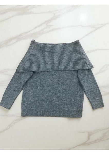 Rtd&vld Kadın VITA-197 Deyzi Şal Yaka Triko Kazak Gri fiyatları