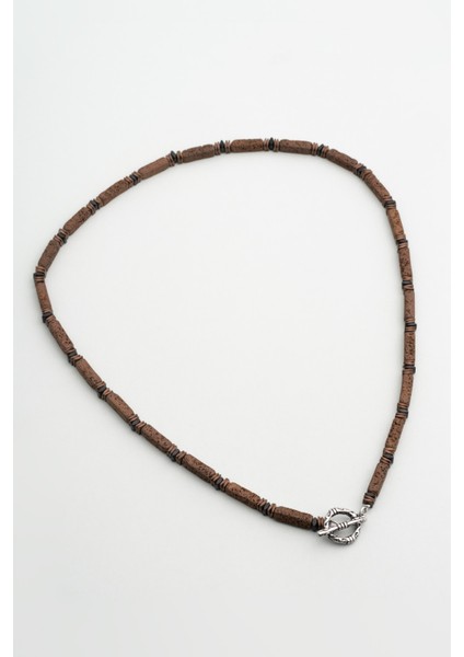 Lav Taşlı 50 cm Çelik Erkek Kolye