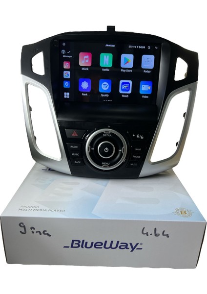 Ford Focus 3-3.5 Gri Blueway 4-64 Profesyonel Oem Multimedia