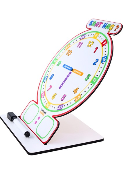 Yaz Sil Saat Etkinlikleri ve Ahşap Saat Set Montessori Saat Eğitici Set Eğitim Seti Saat Öğrenme indirimleri