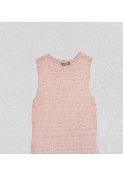 Rtd&vld Kadın VITA-194 Bisiklet Yaka Ajurlu Triko Elbise Pembe fiyatları