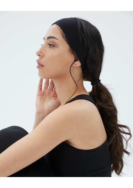Siyah Organik Pamuk Basic Yoga, Pilates, Spor, Koşu, Tenis Saç Bandı fiyatları