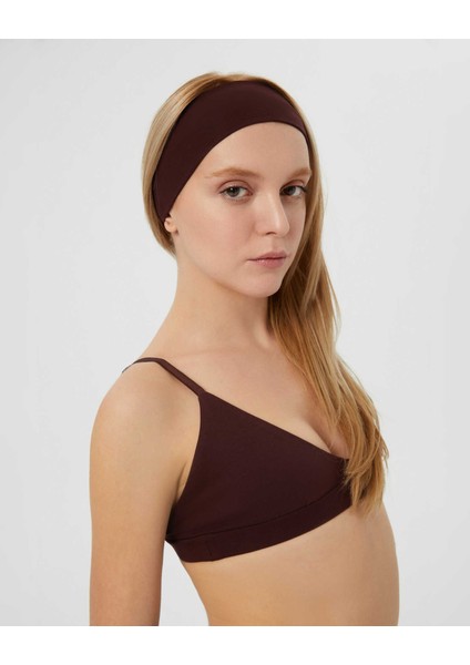 Bordo Kahverengi Organik Pamuk Basic Yoga, Pilates, Spor, Koşu, Tenis Saç Bandı fırsatları