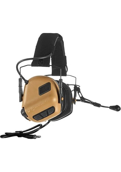 M32 Plus Kahverengi (Coyote Brown) Elektronik Atış Kulaklığı