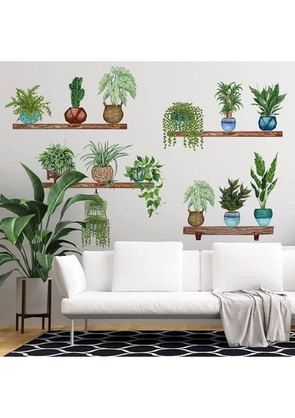 Tropikal Bitkiler Duvar Stickerı Model B fiyatları