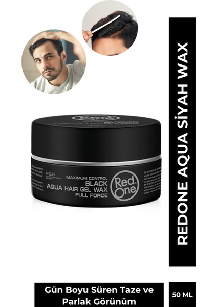 Siyah Aqua Saç Wax 150 ml | Uzun Süre Kalıcı Şekillendirme