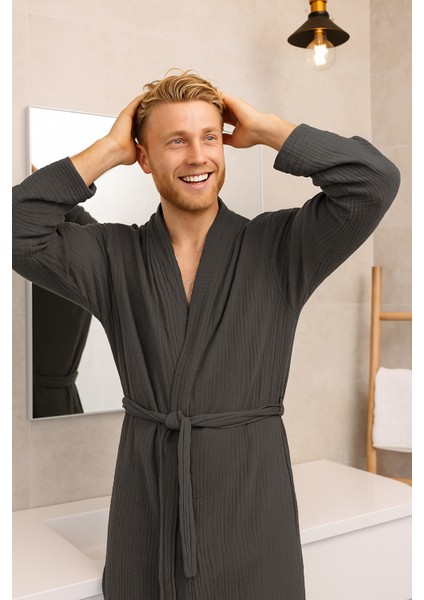 Unisex , 4 Kat Müslin Sabahlık / Bornoz /kimono