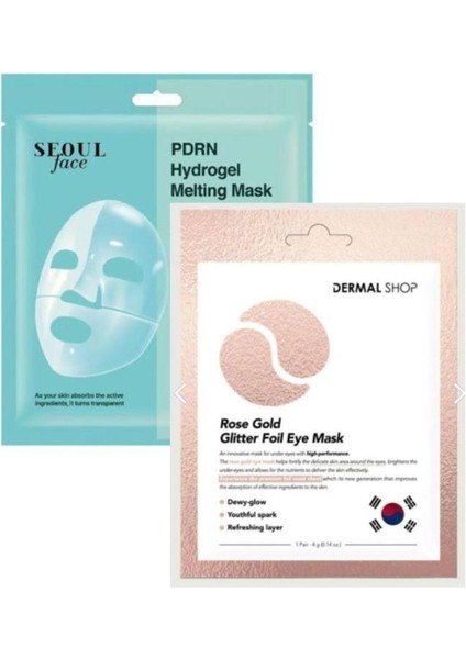 Pdrn Eriyen Maske Nemlendirici Cilt Onarıcı Şeffaf Jel Maske 34 gr ve Göz Maskesi Rose 4 Gr.