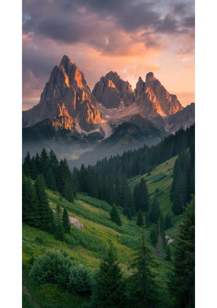 Gün Batımındaki Dağ Manzarası Kanvas Tablo Ev Duvar Salon Ofis Dükkan Hediyelik Dekarasyon Süsü fiyatları