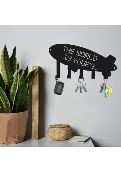 The World Is Your's Metal Anahtarlık Siyah fırsatları