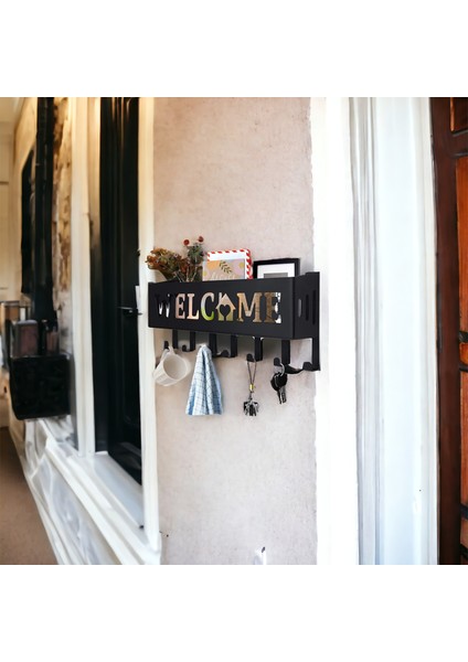 Welcome Temalı Siyah Raflı Anahtarlık modelleri