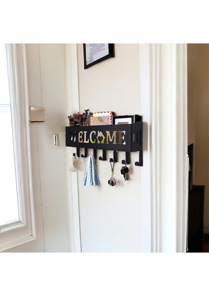 Welcome Temalı Siyah Raflı Anahtarlık fırsatları