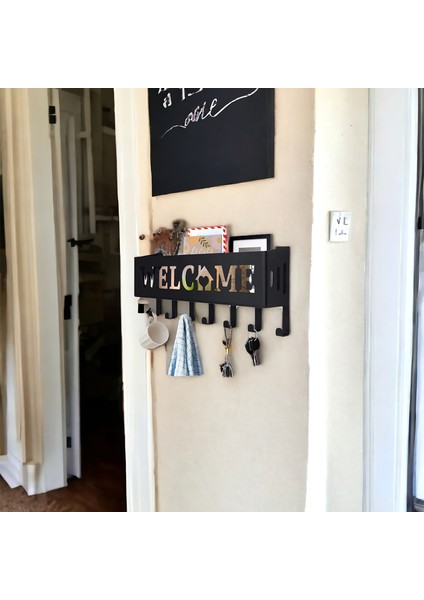 Welcome Temalı Siyah Raflı Anahtarlık indirimleri