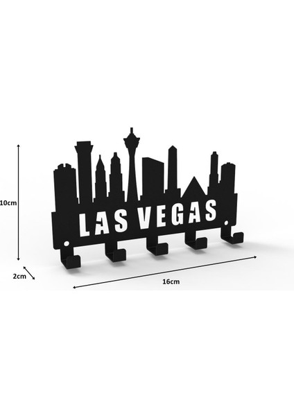 Las Vegas Metal Anahtarlık Siyah