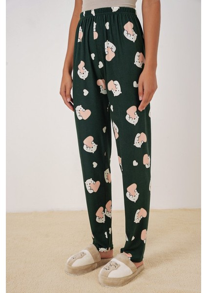 4323 Desenli Pijama Altı - Y.zümrüt