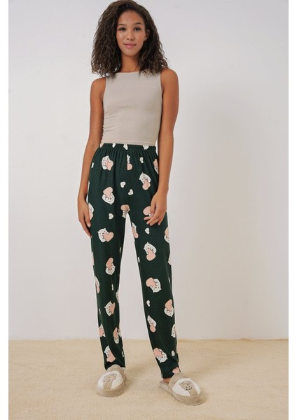 4323 Desenli Pijama Altı - Y.zümrüt