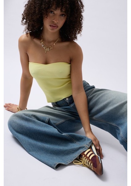 Straplez Dokulu Crop