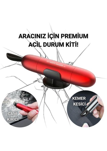 Araç Emniyet Kemer Kesici ve Araç Cam Kırıcı Araç Emniyet Çekici Araç Acil Durum Kiti Sharp Tool Safety Hammer
