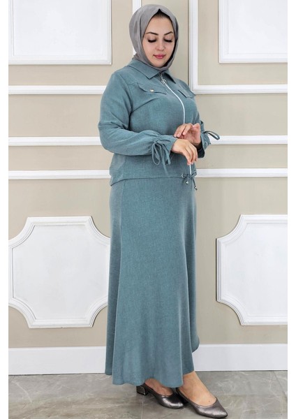 Kadın Manşeti Bağ Ipli Tesettür Takım