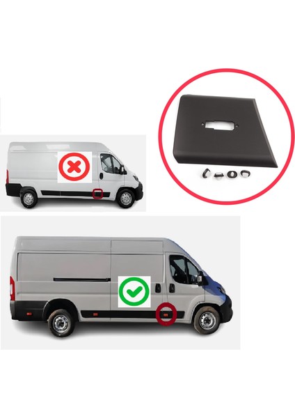 BSP1217-2 Fiat Ducato Mk3 Boxer 250 Jumper Relay Mk2 Daily 2006-2024 8547W3 Için Sağ Ön Kapı Direği Bandı Sinyal Delikli fırsatları