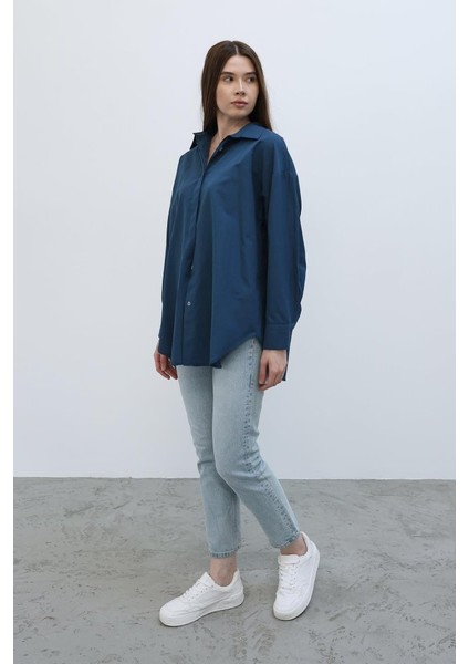 Uzun Kol Gömlek - Indigo