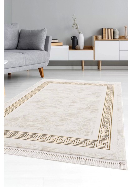 Efsun Modern Salon ve Oturma Odası Halısı - Krem Gold