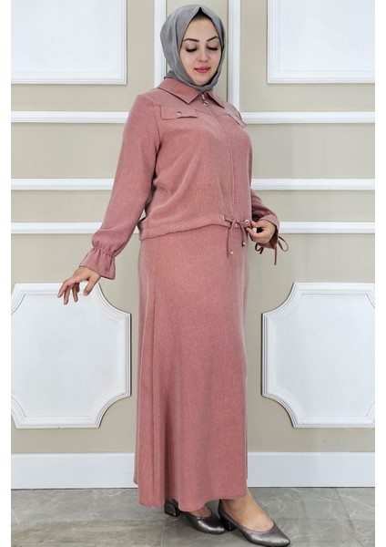 Kadın Manşeti Bağ Ipli Tesettür Takım
